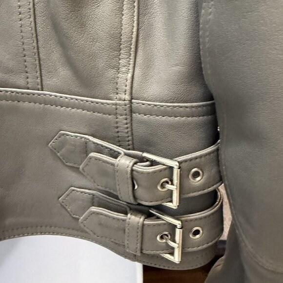 BELSTAFF Taupe MARVINGT LEATHER JACKET Sz 42 US size 4-6 - Picture 11 of 16